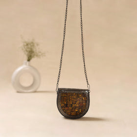 Handmade vintage metal mosaic stone clutch / sling bag 13