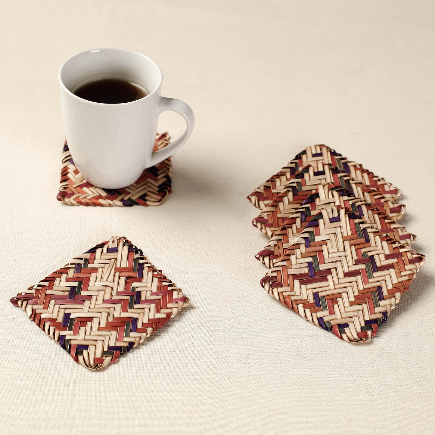  Handmade Water Hyacinth Coasters from Assam 