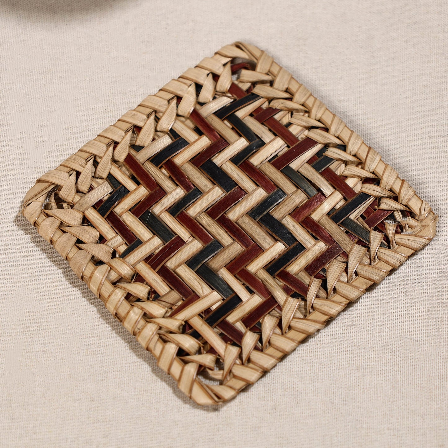  Handmade Water Hyacinth Coasters from Assam (Set Of 6) 