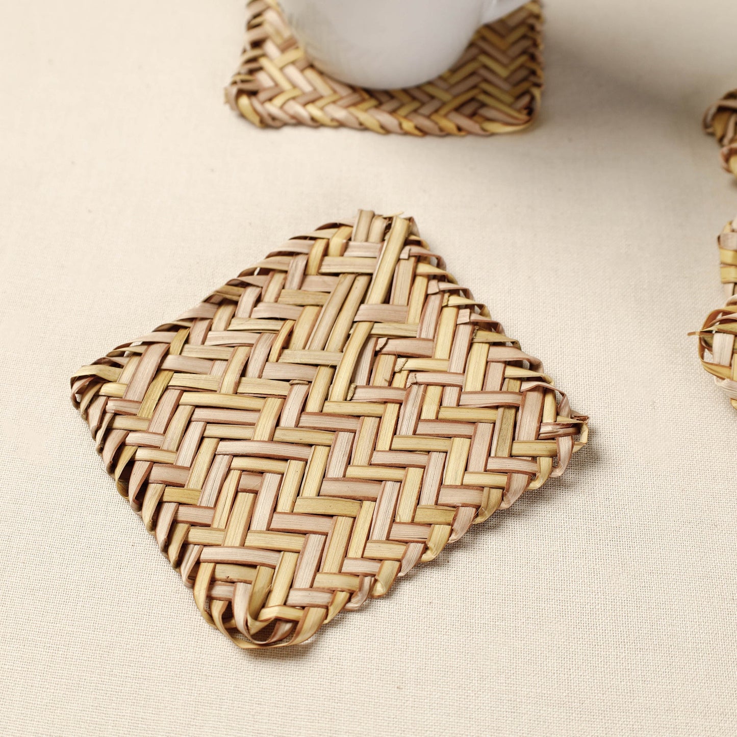  Handmade Water Hyacinth Coasters from Assam 