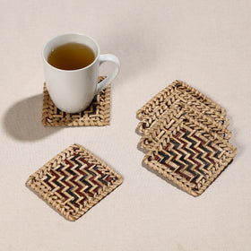  Handmade Water Hyacinth Coasters from Assam (Set Of 6) 