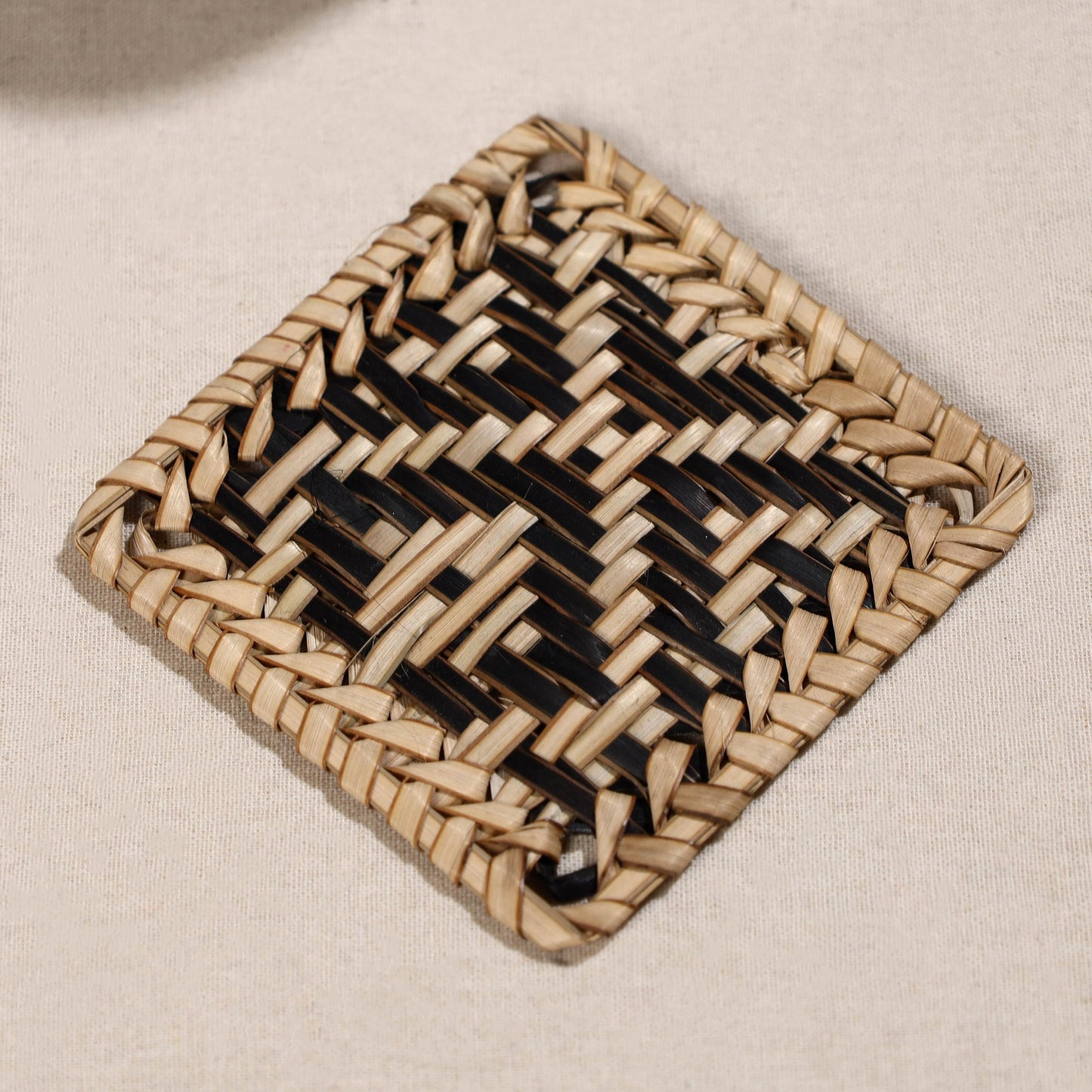  Handmade Water Hyacinth Coasters from Assam (Set Of 6) 