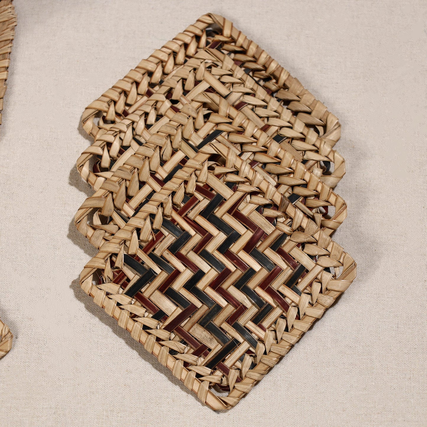  Handmade Water Hyacinth Coasters from Assam (Set Of 6) 