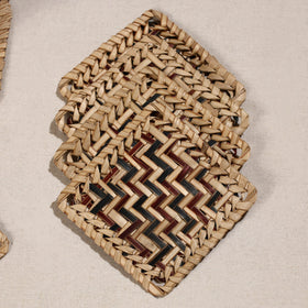  Handmade Water Hyacinth Coasters from Assam (Set Of 6) 