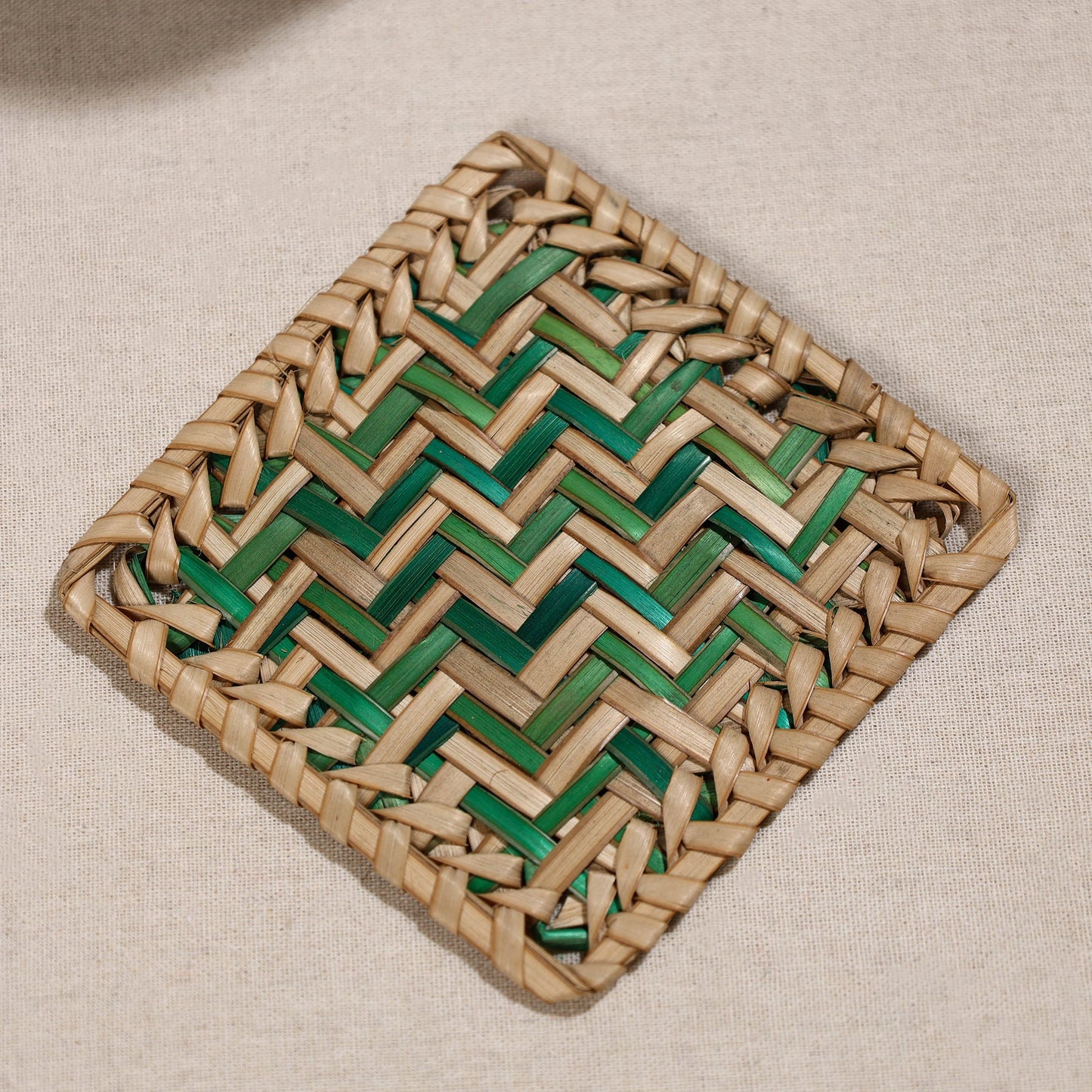  Handmade Water Hyacinth Coasters from Assam (Set Of 6) 