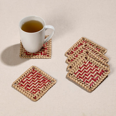  Handmade Water Hyacinth Coasters from Assam (Set Of 6) 