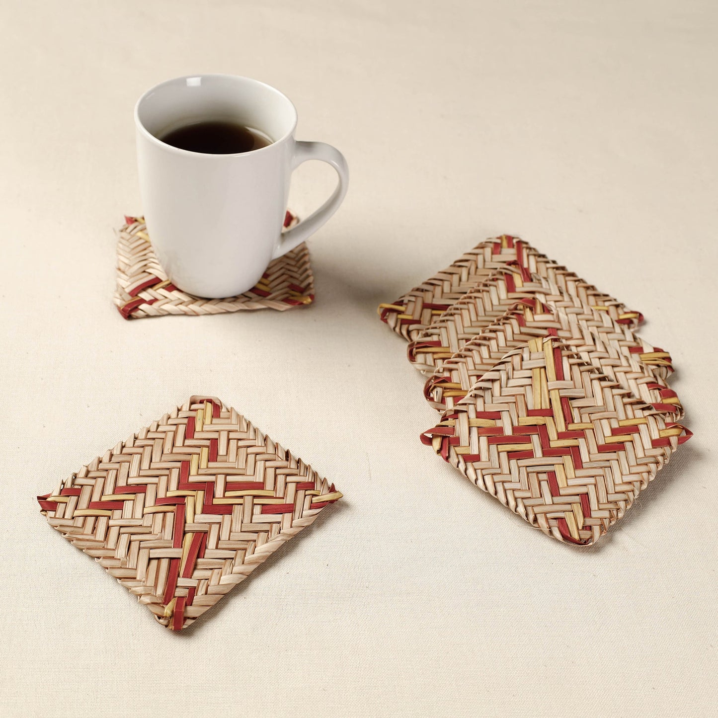  Handmade Water Hyacinth Coasters from Assam 