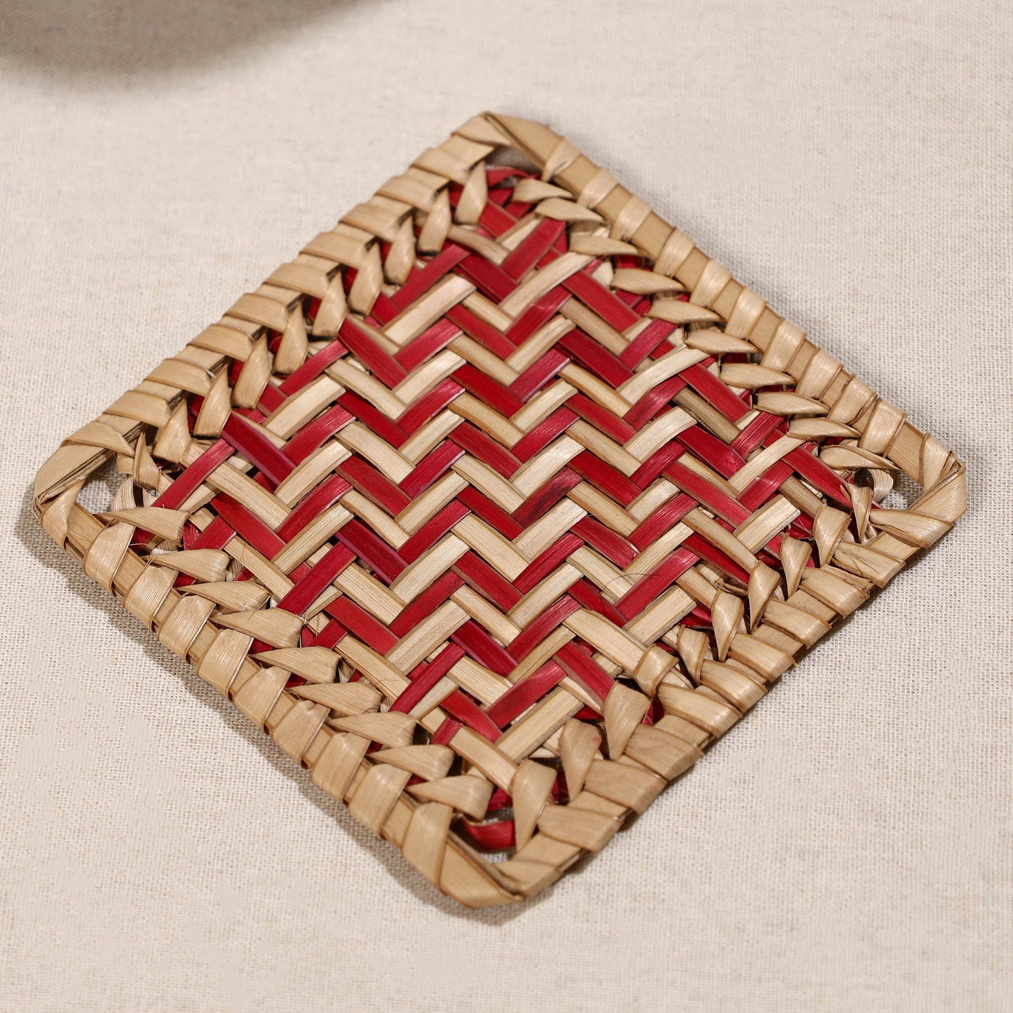  Handmade Water Hyacinth Coasters from Assam (Set Of 6) 