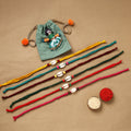 Cowrie - Handmade Wooden Beads Shell Work Rakhi (Set of 6) 164