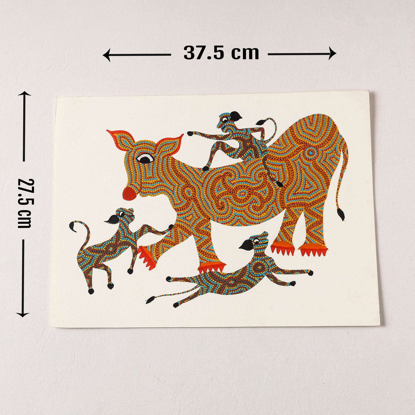  Handpainted Bhil Pithora Painting by Geeta Bariya 