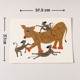  Handpainted Bhil Pithora Painting by Geeta Bariya 