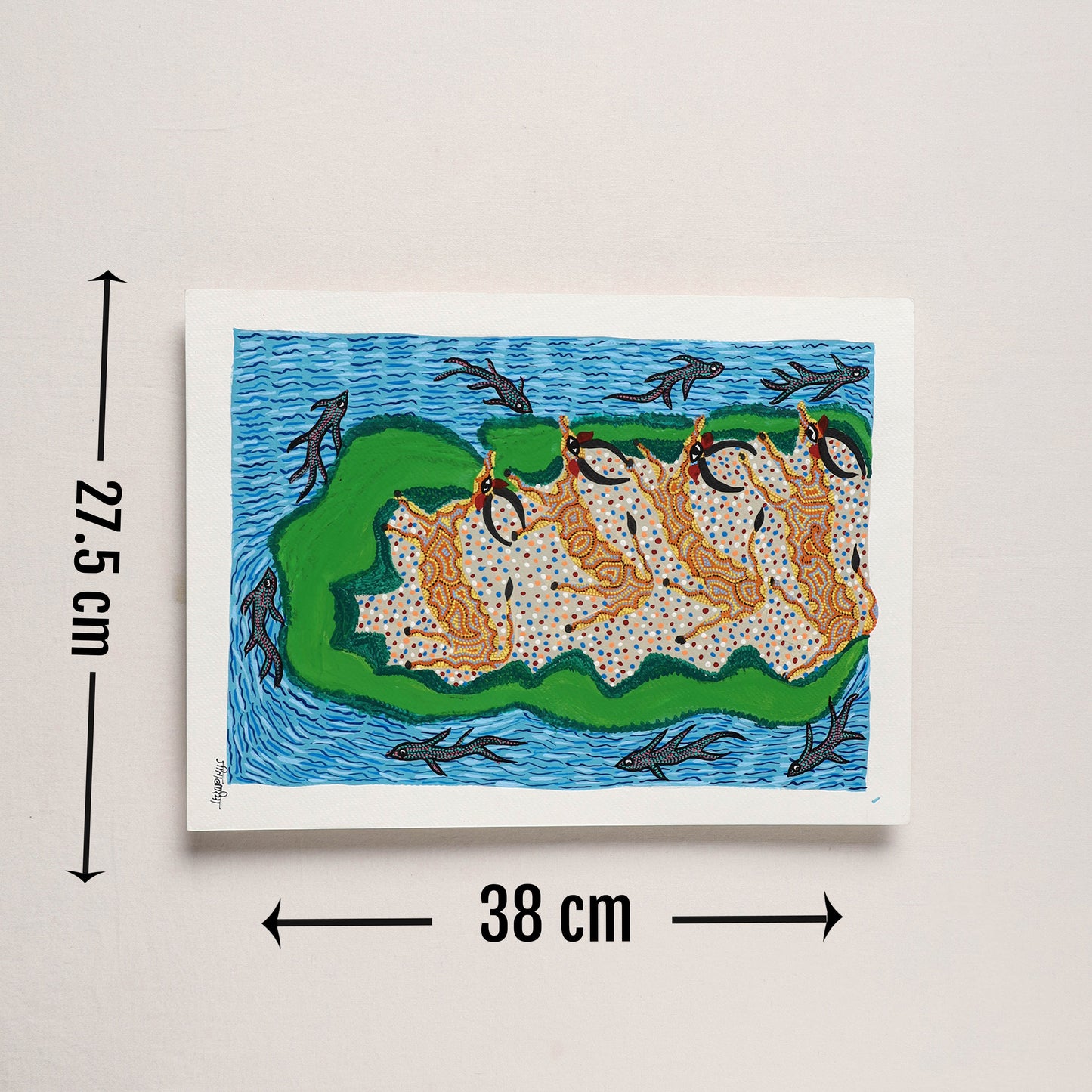  Handpainted Bhil Pithora Painting by Geeta Bariya 