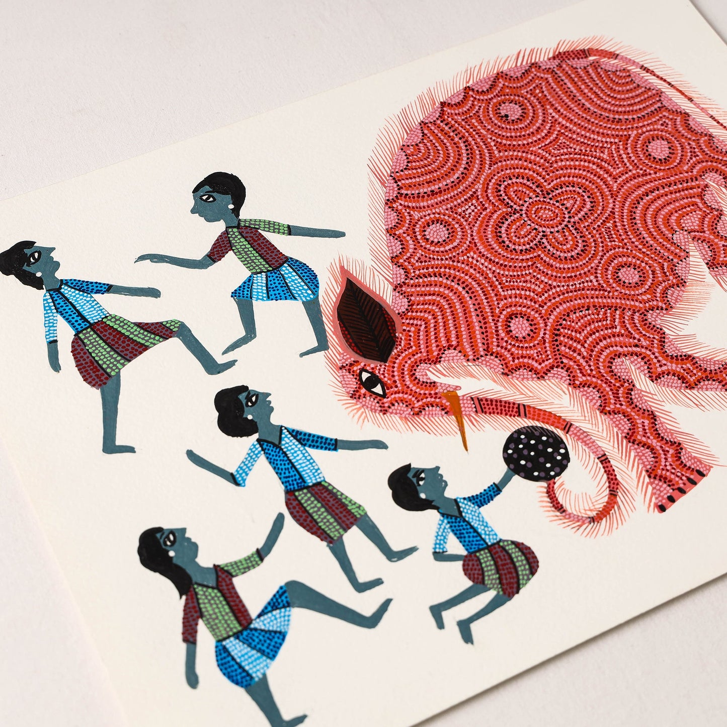  Handpainted Bhil Pithora Painting by Geeta Bariya 