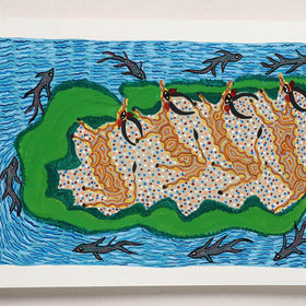  Handpainted Bhil Pithora Painting by Geeta Bariya 