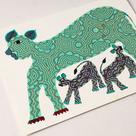  Handpainted Bhil Pithora Painting by Geeta Bariya 