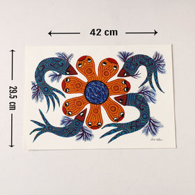  Handpainted Bhil Pithora Painting by Geeta Bariya 