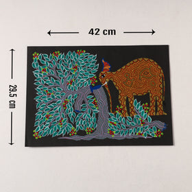  Handpainted Bhil Pithora Painting by Geeta Bariya 