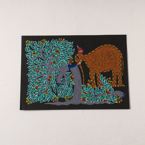  Handpainted Bhil Pithora Painting by Geeta Bariya 