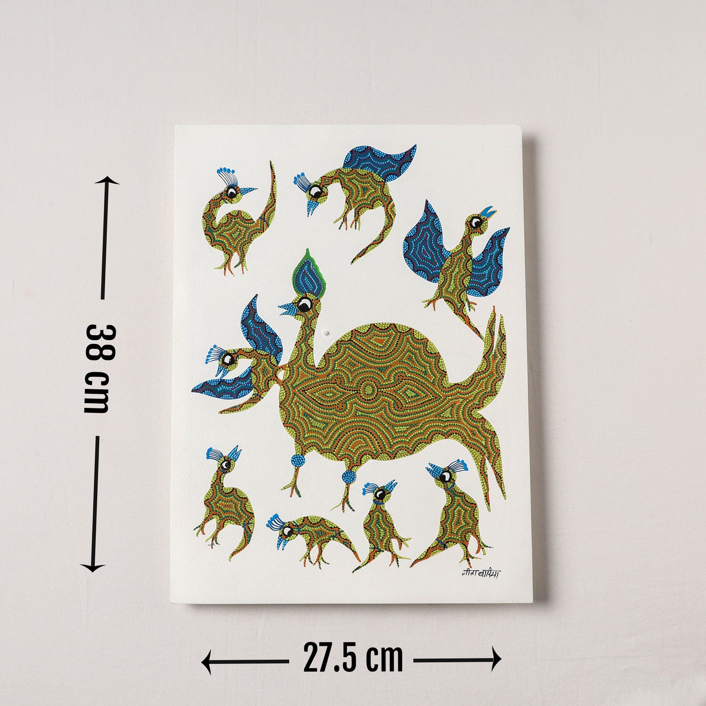  Handpainted Bhil Pithora Painting by Geeta Bariya 