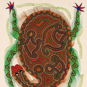  Handpainted Bhil Pithora Painting by Geeta Bariya 