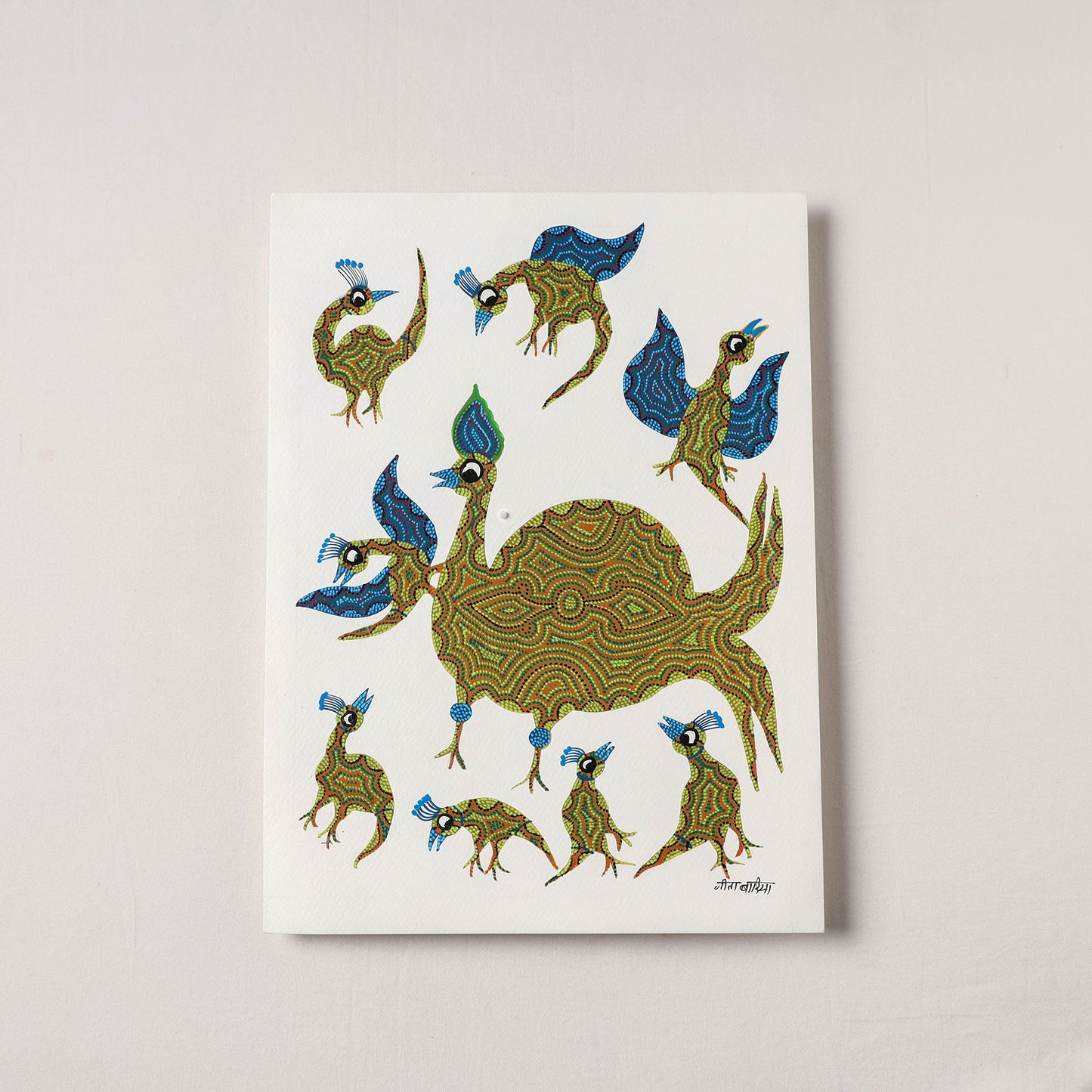  Handpainted Bhil Pithora Painting by Geeta Bariya 