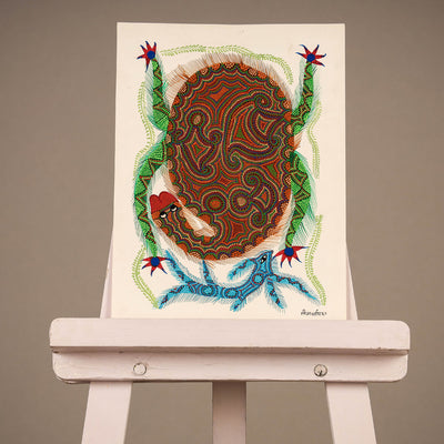  Handpainted Bhil Pithora Painting by Geeta Bariya 