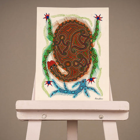  Handpainted Bhil Pithora Painting by Geeta Bariya 