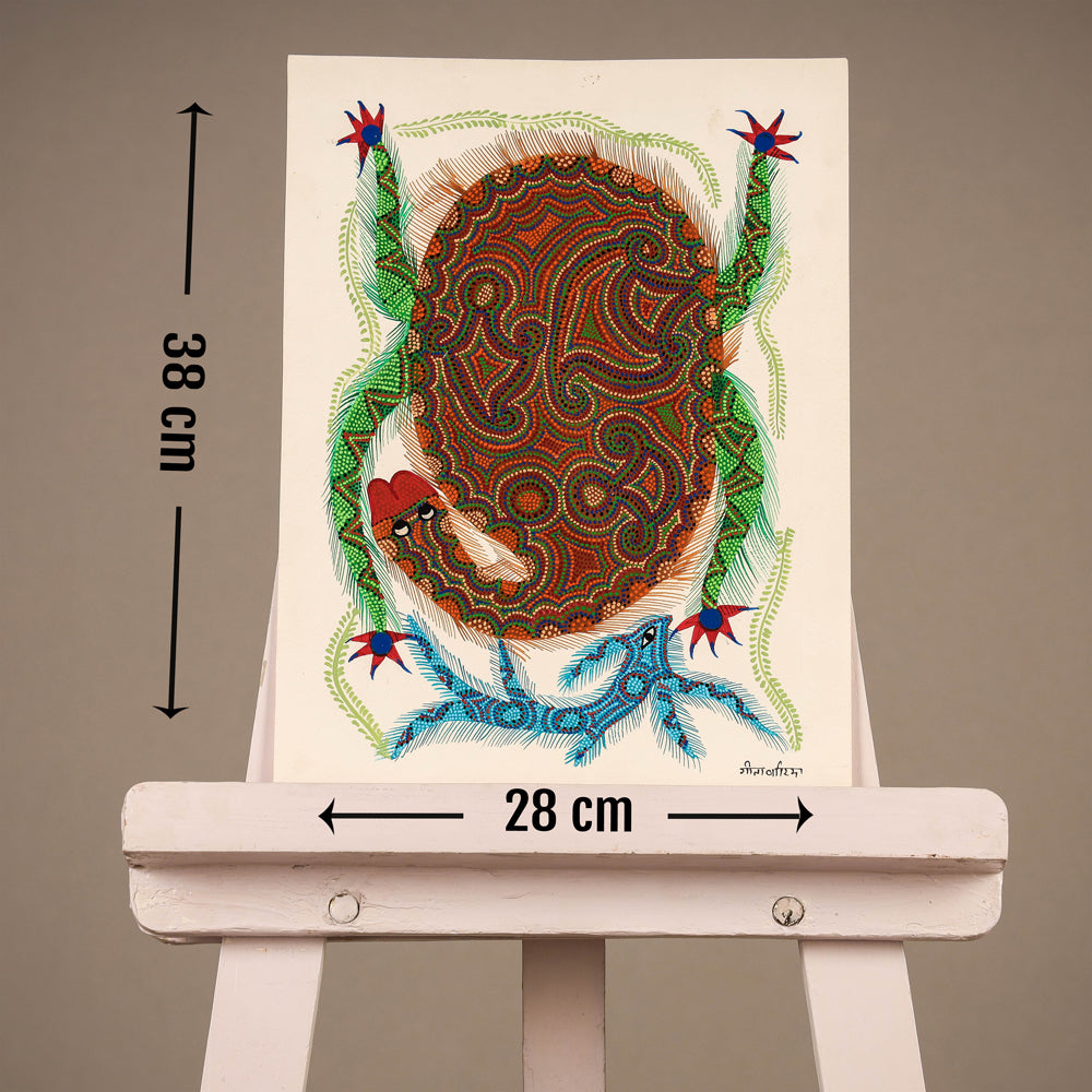  Handpainted Bhil Pithora Painting by Geeta Bariya 