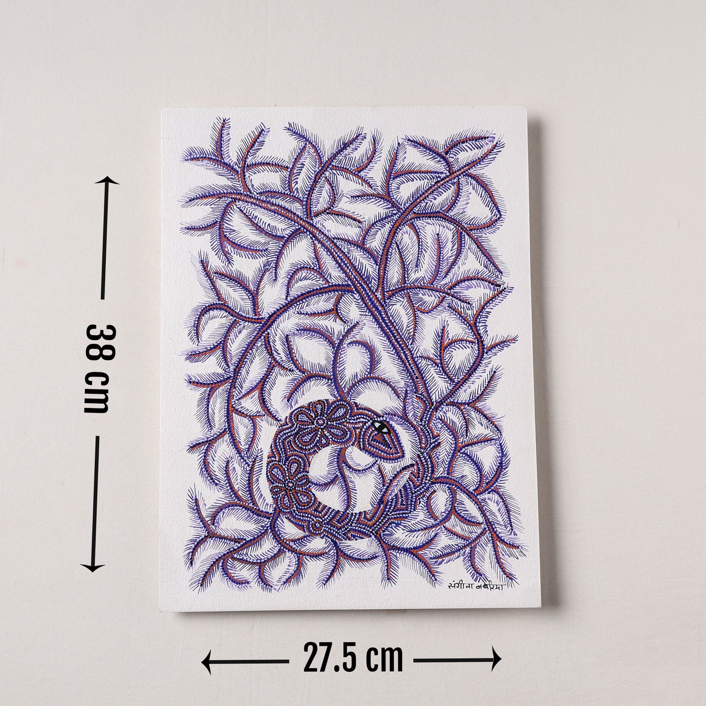  Handpainted Bhil Pithora Painting by Geeta Bariya 