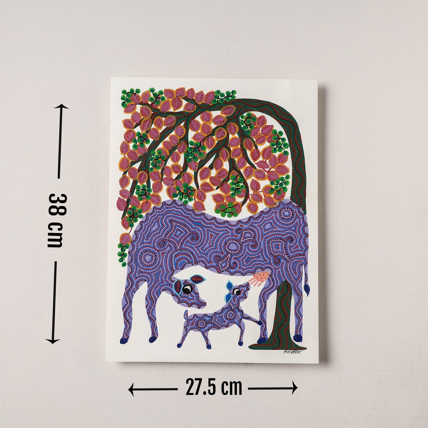  Handpainted Bhil Pithora Painting by Geeta Bariya 