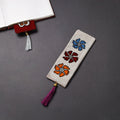 Handpainted fabric bookmark with tassel 02 - handcrafted