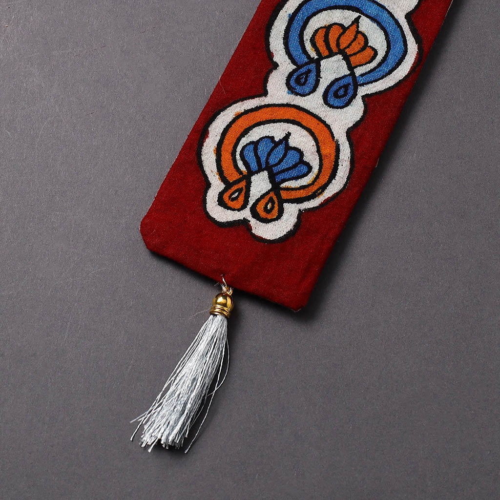 Handpainted fabric bookmark with tassel 03 - handcrafted
