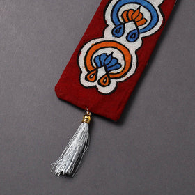 Handpainted fabric bookmark with tassel 03 - handcrafted