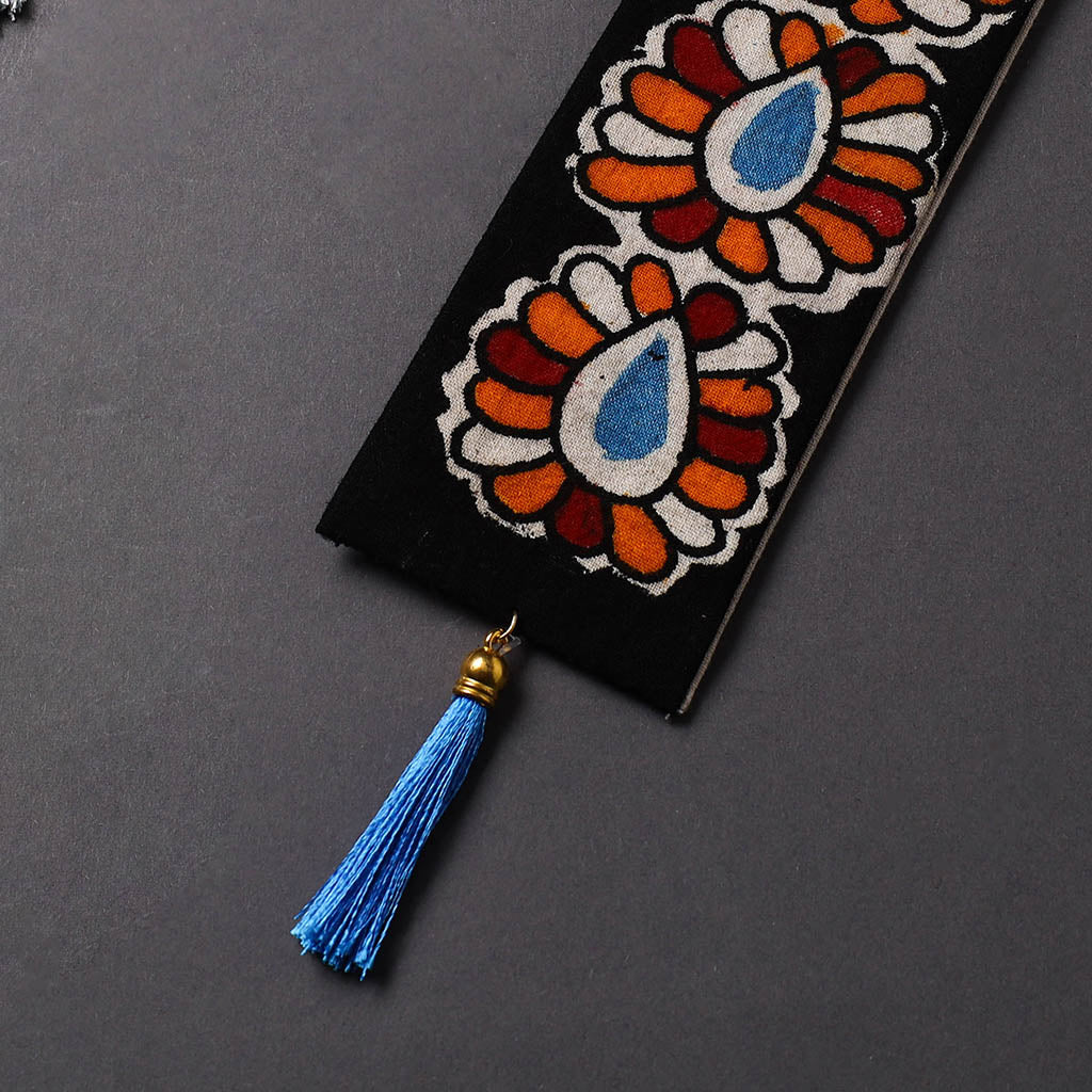 Handpainted fabric bookmark with tassel 04 - handcrafted