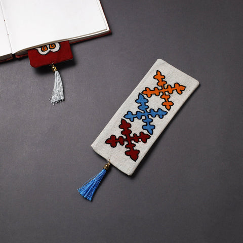 Handpainted fabric bookmark with tassel 10 - handcrafted