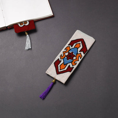Handpainted fabric bookmark with tassel 12 - handcrafted