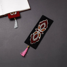 Handpainted fabric bookmark with tassel 14 - handcrafted
