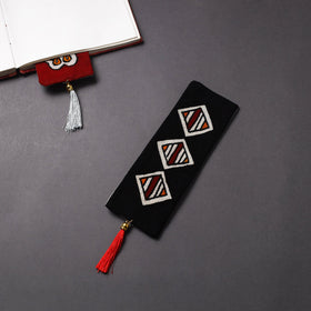 Handpainted fabric bookmark with tassel 18 - handcrafted