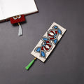 Handpainted fabric bookmark with tassel 24 - handcrafted