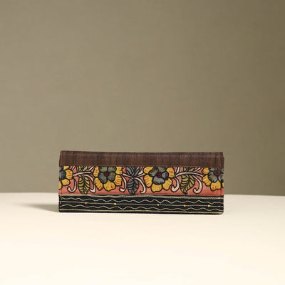 Handpainted kalamkari natural dyed ghicha silk clutch