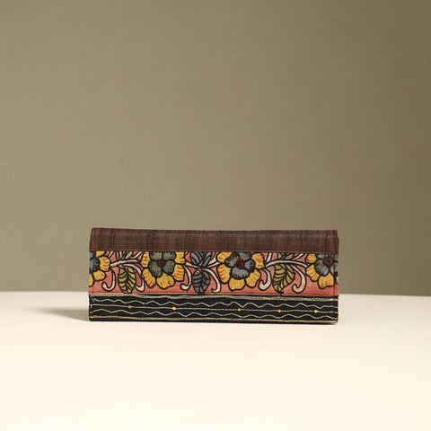Handpainted kalamkari natural dyed ghicha silk clutch
