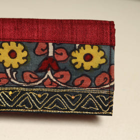 Handpainted kalamkari natural dyed ghicha silk clutch