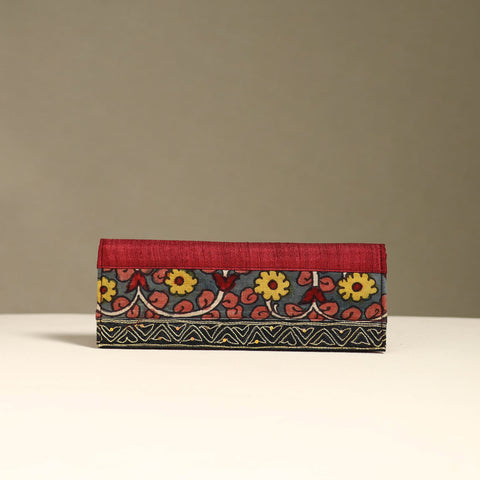 Handpainted kalamkari natural dyed ghicha silk clutch