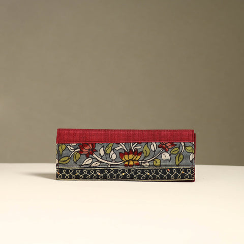 Handpainted kalamkari natural dyed ghicha silk clutch