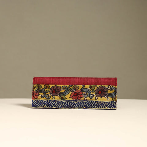 Handpainted kalamkari natural dyed ghicha silk clutch