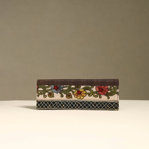 Handpainted kalamkari natural dyed ghicha silk clutch