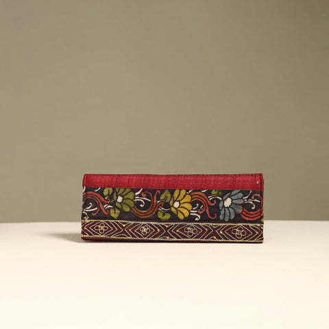 Handpainted kalamkari natural dyed ghicha silk clutch
