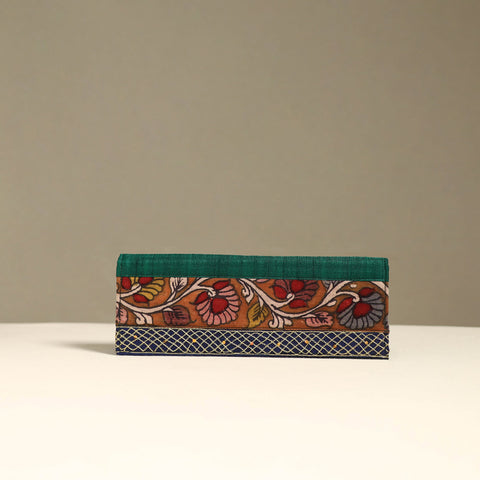 Handpainted kalamkari natural dyed ghicha silk clutch