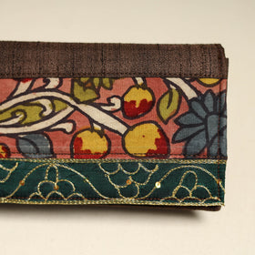 Handpainted kalamkari natural dyed ghicha silk clutch