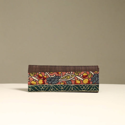 Handpainted kalamkari natural dyed ghicha silk clutch